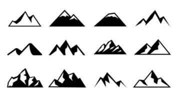 conjunto de ícones vetoriais de formas de montanha vetor