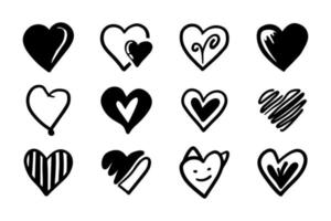 doodle de coração, amor, ilustração vetorial. vetor