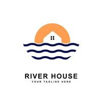 inspiração para o design do logotipo da casa do rio, ilustração vetorial vetor