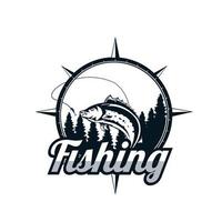 ilustração vetorial de modelo de design de logotipo de pesca vetor