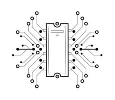 ilustração vetorial de microcircuito linear vetor