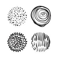 conjunto de círculos texturizados com padrões vetor