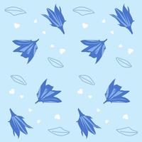 fundo de arte padrão vetorial floral decorativo azul vetor