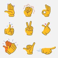coleção gráfica extravagante de gestos com as mãos vetor
