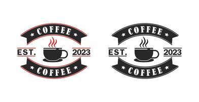 grão de café logotipo da marca crachá etiqueta carimbo adesivo vintage vetor