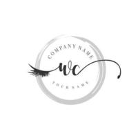 inicial wc logotipo caligrafia salão de beleza moda moderno luxo monograma vetor
