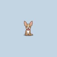 desenho de cachorrinho chihuahua fofo, ilustração vetorial vetor