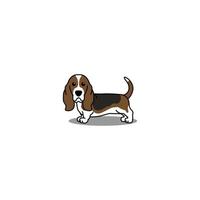 desenho de cachorro basset hound bonito, ilustração vetorial vetor