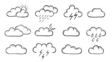 ícones do tempo, meteorologia. previsão da condição do céu. ilustração vetorial vetor