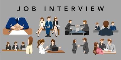 coleção de conjunto de vetores de entrevista de emprego design de clipart gráfico