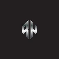 logotipo rh, logotipo de metal, logotipo de prata, monograma, fundo preto vetor