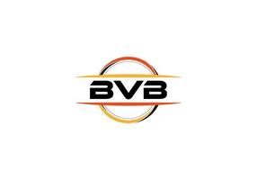 logotipo de forma de mandala de realeza de carta bvb. logotipo da arte do pincel bvb. logotipo bvb para uma empresa, negócios e uso comercial. vetor