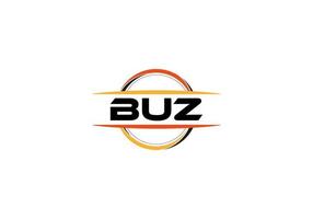 logotipo de forma de mandala de realeza de carta buz. logotipo da arte do pincel buz. buz logotipo para uma empresa, negócios e uso comercial. vetor