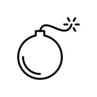 ícone de bomba em design de estilo de linha isolado no fundo branco. curso editável. vetor