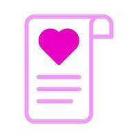 ícone do cartão duotônico rosa estilo ilustração dos namorados elemento vetorial e símbolo perfeito. vetor