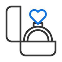 anel ícone azul cinza estilo elemento do vetor ilustração dos namorados e símbolo perfeito.