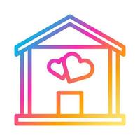 ícone da casa gradiente estilo elemento vetorial de ilustração dos namorados e símbolo perfeito. vetor