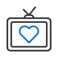 ícone da tv azul estilo cinza elemento do vetor ilustração dos namorados e símbolo perfeito.