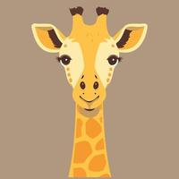 girafa fofa mamífero cabeça de animal vetor