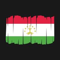 pincel de bandeira do tajiquistão vetor