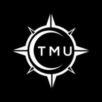 tmu design de logotipo de tecnologia abstrata em fundo preto. conceito de logotipo de carta de iniciais criativas tmu. vetor