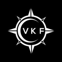 design de logotipo de tecnologia abstrata vkf em fundo preto. conceito de logotipo de carta de iniciais criativas vkf. vetor