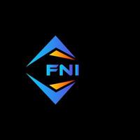 design de logotipo de tecnologia abstrata fni em fundo preto. conceito de logotipo de carta de iniciais criativas fni. vetor