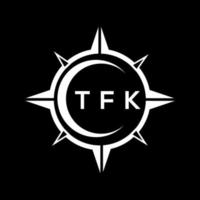 tfk design de logotipo de tecnologia abstrata em fundo preto. conceito de logotipo de carta de iniciais criativas tfk. vetor