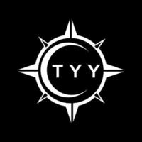 design de logotipo de tecnologia abstrata tyy em fundo preto. conceito criativo do logotipo da carta inicial tyy. vetor
