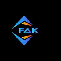 design de logotipo de tecnologia abstrata fak em fundo branco. conceito de logotipo de carta de iniciais criativas fak. vetor