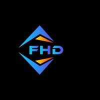 design de logotipo de tecnologia abstrata fhd em fundo branco. conceito criativo do logotipo da carta inicial fhd. vetor