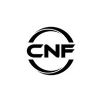 design de logotipo de carta cnf na ilustração. logotipo vetorial, desenhos de caligrafia para logotipo, pôster, convite, etc. vetor