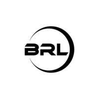 design de logotipo de carta brl na ilustração. logotipo vetorial, desenhos de caligrafia para logotipo, pôster, convite, etc. vetor