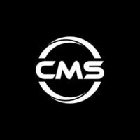 design do logotipo da letra cms na ilustração. logotipo vetorial, desenhos de caligrafia para logotipo, pôster, convite, etc. vetor