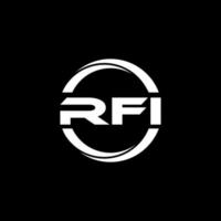 design de logotipo de carta rfi na ilustração. logotipo vetorial, desenhos de caligrafia para logotipo, pôster, convite, etc. vetor