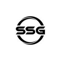 design de logotipo de carta ssg na ilustração. logotipo vetorial, desenhos de caligrafia para logotipo, pôster, convite, etc. vetor