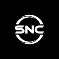 design de logotipo de carta snc na ilustração. logotipo vetorial, desenhos de caligrafia para logotipo, pôster, convite, etc. vetor