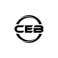 design de logotipo de carta ceb na ilustração. logotipo vetorial, desenhos de caligrafia para logotipo, pôster, convite, etc. vetor