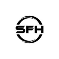 design de logotipo de carta sfh na ilustração. logotipo vetorial, desenhos de caligrafia para logotipo, pôster, convite, etc. vetor