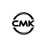 design de logotipo de carta cmk na ilustração. logotipo vetorial, desenhos de caligrafia para logotipo, pôster, convite, etc. vetor