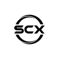 design do logotipo da carta scx na ilustração. logotipo vetorial, desenhos de caligrafia para logotipo, pôster, convite, etc. vetor