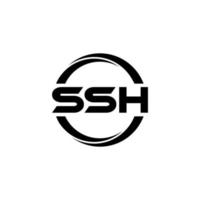 design de logotipo de carta ssh na ilustração. logotipo vetorial, desenhos de caligrafia para logotipo, pôster, convite, etc. vetor