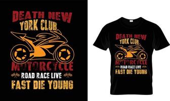 design de camiseta do death new york club vetor