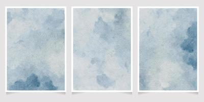coleção de modelo de plano de fundo de cartão de convite 5x7 aquarela azul marinho índigo vetor