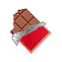 barra de chocolate ao leite simples tamanho grande de comida emoji vetor