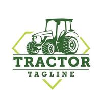 ilustração de trator em um modelo de logotipo de fazenda. logotipo pronto com fundo branco isolado. vetor