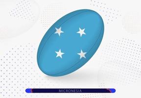 bola de rúgbi com a bandeira da micronésia. equipamento para time de rugby da micronésia. vetor