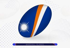 bola de rugby com a bandeira das ilhas Marshall. equipamento para time de rugby das ilhas marshall. vetor