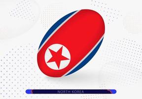 bola de rugby com a bandeira da Coreia do Norte. equipamento para time de rugby da coreia do norte. vetor