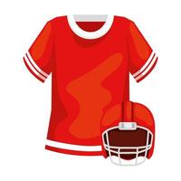 ícone isolado de camisa e capacete de futebol americano vetor